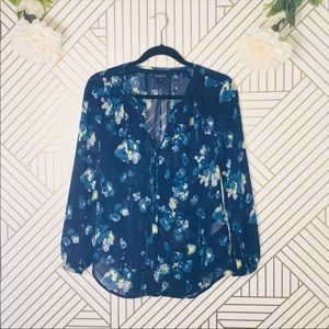 Lucky Brand sheer floral blouse